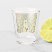 Gustav Klimt Garden met kippen Shot Glas (Achterkant)