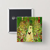 Gustav Klimt Garden met kippen Vierkante Button 5,1 Cm (Voorkant /achterkant)