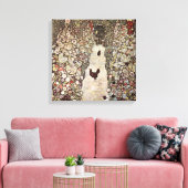 Gustav Klimt Garden met roosters Canvas Afdruk (Insitu (Woonkamer))