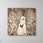 Gustav Klimt Garden met roosters Canvas Afdruk (Voorkant)