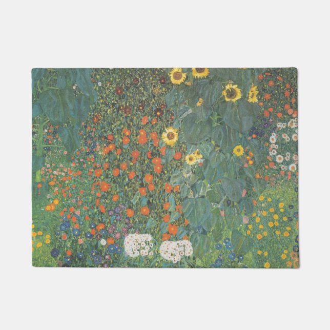 Gustav Klimt Garden met zonnebloemen Deurmat (Voorkant)