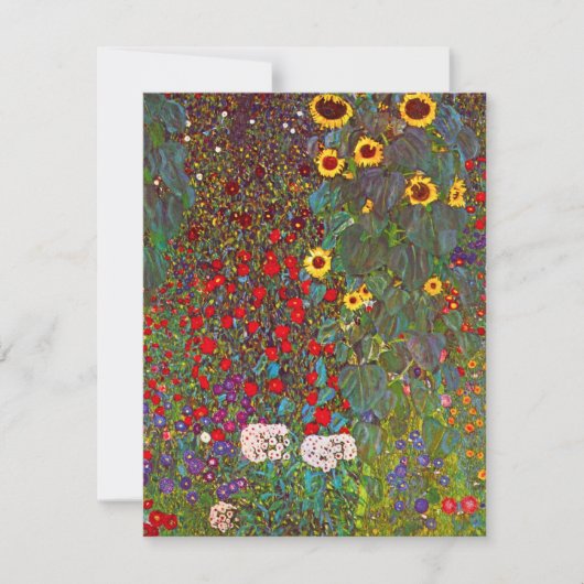 Gustav Klimt Garden met zonnebloemen Kaart (Voorkant)