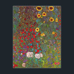 Gustav Klimt Garden met zonnebloemen Kaart<br><div class="desc">Gustav Klimt Boerderij Garden met zonnebloemen uitnodigingen. Olieverf op canvas van 1905 tot 1906. Hoewel Klimt het meest wordt erkend voor zijn gouden periode die klassieke werken produceerde zoals The Kiss en Portret van Adele Bloch Bauer, produceerde de kunstenaar ook een aantal geweldig charmante landschapswerken. Boerderij van tuinen met zonnebloemen...</div>