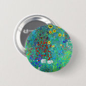 Gustav Klimt Garden met zonnebloemen Ronde Button 5,7 Cm (Voorkant /achterkant)