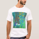 Gustav Klimt Garden met zonnebloemen T-shirt<br><div class="desc">Tuin met zonnebloemen,  geschilderd door Gustav Klimt in 1907.</div>