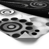 Gustav Klimt Geïnspireerd Zwart-wit Cat Poster (Hoek)