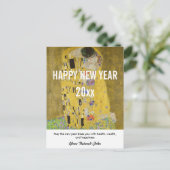 Gustav Klimt - Gelukkig nieuwjaar met de Kus Briefkaart (Staand voorkant)