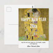 Gustav Klimt - Gelukkig nieuwjaar met de Kus Briefkaart (Voorkant / Achterkant)