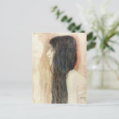 Gustav Klimt-Girl met Long Hair Briefkaart (Staand voorkant)