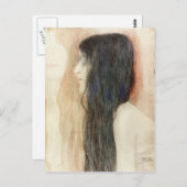 Gustav Klimt-Girl met Long Hair Briefkaart (Voorkant / Achterkant)