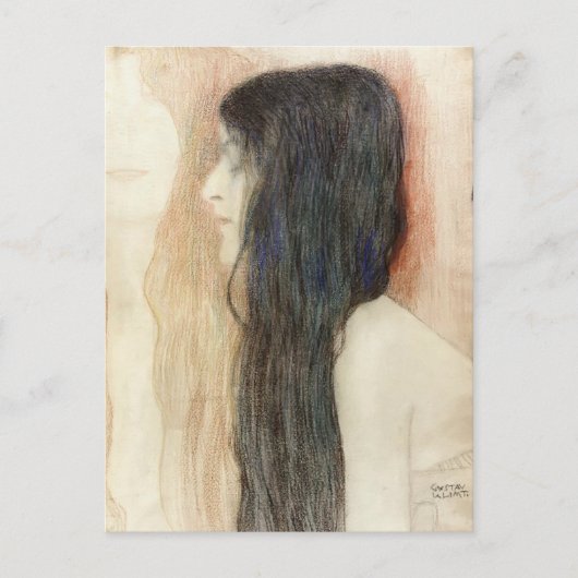 Gustav Klimt-Girl met Long Hair Briefkaart (Voorkant)