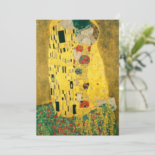 Gustav Klimt Golden Art The Kiss for Lovers Kaart (Staand voorkant)