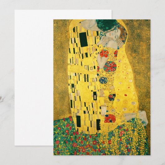 Gustav Klimt Golden Art The Kiss for Lovers Kaart (Voorkant / Achterkant)
