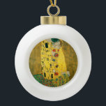 Gustav Klimt Golden Art The Kiss for Lovers Keramische Bal Ornament<br><div class="desc">prettige feestdagen!</div>