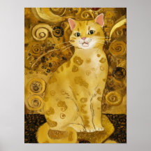 Gustav Klimt goud cute kat grap, Gustav Klimt kuns