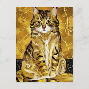 Gustav Klimt goud schattige kat grap, Gustav Klimt Briefkaart