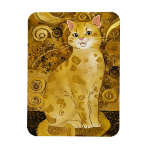 Gustav Klimt goud schattige kat grap, Gustav Klimt Magneet