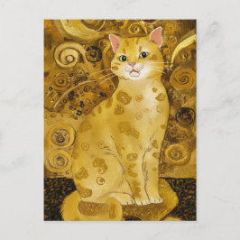 Gustav Klimt goud schattige kat spoof, Gustav klim Briefkaart