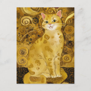 Gustav Klimt goud schattige kat spoof, Gustav klim Briefkaart