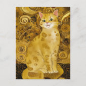 Gustav Klimt goud schattige kat spoof, Gustav klim Briefkaart (Voorkant)