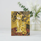 Gustav Klimt goud schattige kat spoof, Gustav klim Briefkaart (Staand voorkant)