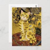 Gustav Klimt goud schattige kat spoof, Gustav klim Briefkaart (Voorkant / Achterkant)