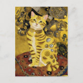 Gustav Klimt goud schattige kat spoof, Gustav klim Briefkaart (Voorkant)