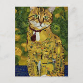 Gustav Klimt goud schattige kat spoof, Gustav klim Briefkaart (Voorkant)