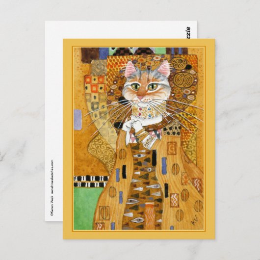 Gustav Klimt goudkattenbrood met briefkaart (Voorkant / Achterkant)