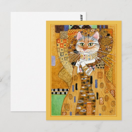 Gustav Klimt goudkattenbrood met briefkaart (Voorkant / Achterkant)