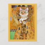 Gustav Klimt goudkattenbrood met briefkaart<br><div class="desc">Dit is een vleugje van Gustav Klimt's portretschilderij van Adele Bloch-Bauer, ook bekend als "De vrouw in goud". Omdat mijn versie een kat bevat, heet het "The Cat in Gold". U kunt de grenskleur veranderen als u zou willen. Dit afbeelding is ook beschikbaar op andere producten in mijn Zazzle winkel....</div>