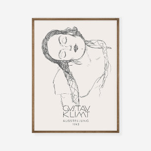 Gustav Klimt Half Figuur Young Woman Exhibition Poster