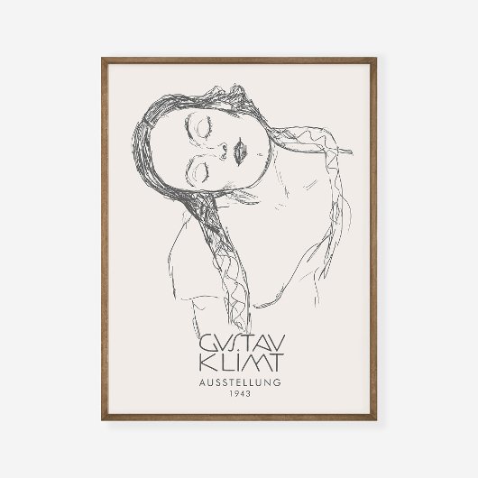Gustav Klimt Half Figuur Young Woman Exhibition Poster