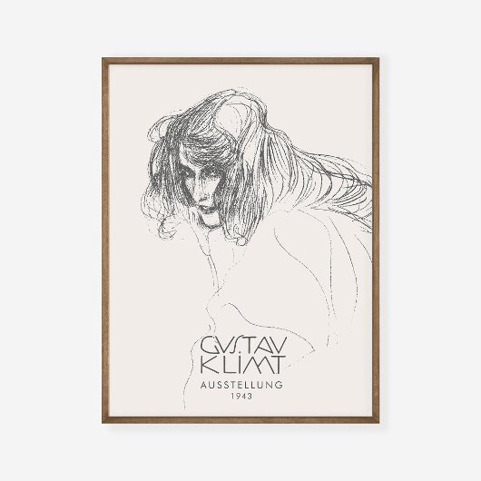 Gustav Klimt Head-vrouwenprofiel Beethoven Frieze Poster