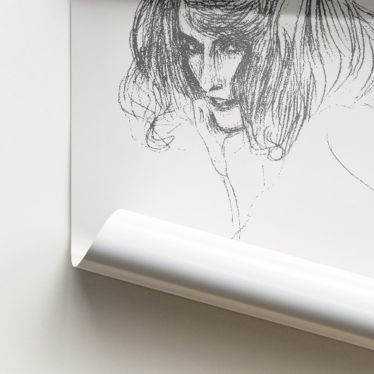 Gustav Klimt Head-vrouwenprofiel Beethoven Frieze Poster