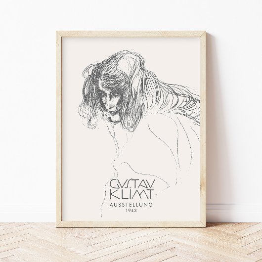 Gustav Klimt Head-vrouwenprofiel Beethoven Frieze Poster