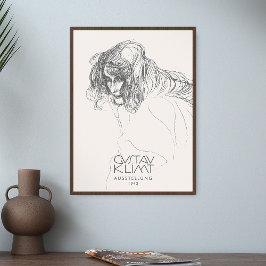 Gustav Klimt Head-vrouwenprofiel Beethoven Frieze Poster