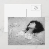 Gustav Klimt - het blad van de Studie met het Briefkaart (Voorkant / Achterkant)