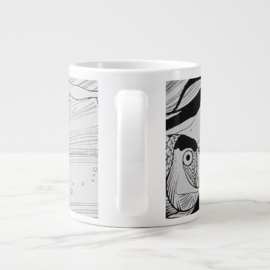 Gustav Klimt - het bloed van vissen Grote Koffiekop (Achterkant)