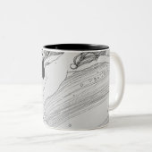 Gustav Klimt - het bloed van vissen Tweekleurige Koffiemok (Voorkant rechts)