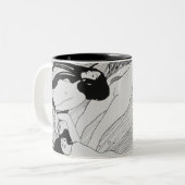 Gustav Klimt - het bloed van vissen Tweekleurige Koffiemok (Voorkant links)