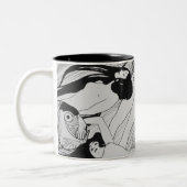 Gustav Klimt - het bloed van vissen Tweekleurige Koffiemok (Links)