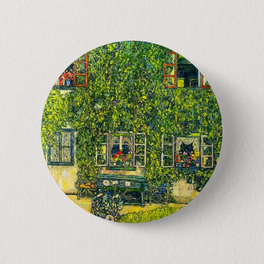 Gustav Klimt Het Huis van Guardaboschi Ronde Button 5,7 Cm (Voorkant)