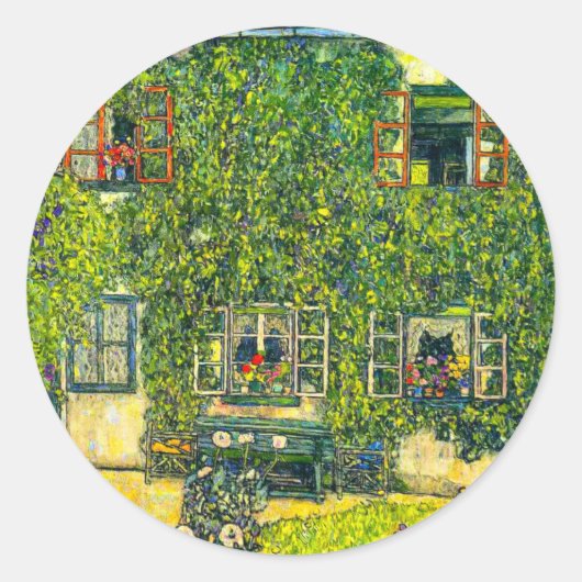 Gustav Klimt Het Huis van Guardaboschi Ronde Sticker (Voorkant)