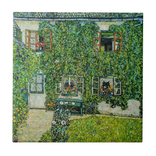 Gustav Klimt - Het Huis van Guardaboschi Tegeltje (Voorkant)
