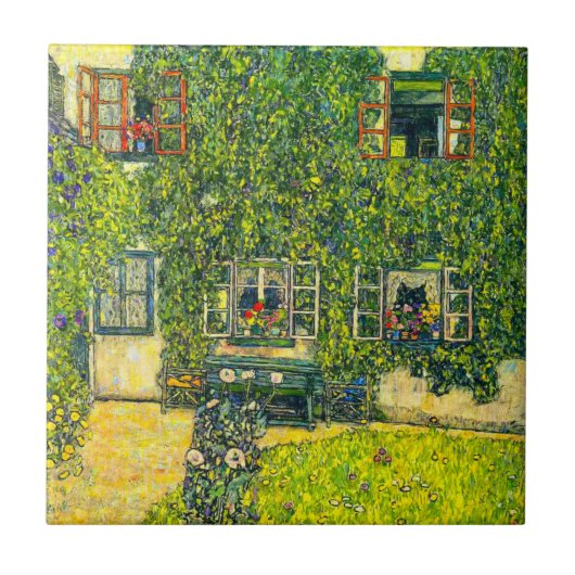 Gustav Klimt Het Huis van Guardaboschi Tegeltje (Voorkant)
