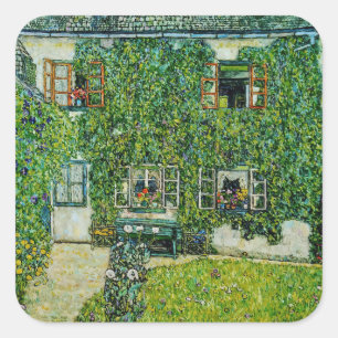 Gustav Klimt - Het Huis van Guardaboschi Vierkante Sticker