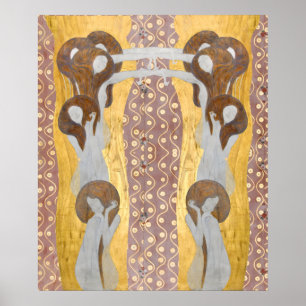 Gustav Klimt - Het kunstdetail van Beethoven Friez Poster