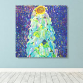 Gustav Klimt - Het zonnebloempiteren Canvas Afdruk (Insitu (Houten vloer))