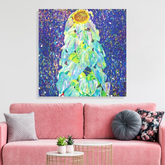 Gustav Klimt - Het zonnebloempiteren Canvas Afdruk (Insitu (Woonkamer))
